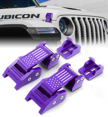 Xprite purple hood latches with U.S. flag for bold style and secure hood closure.