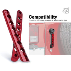 Xprite jeep wrangler JK/JKU side door handle inserts demonstrate precise fit and durability.