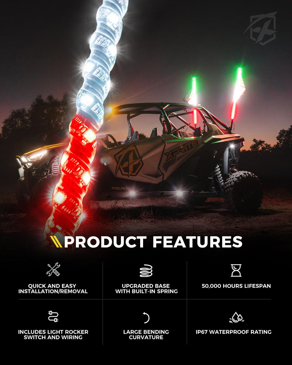 Mexico flag attachment brings colorful national symbols to your vehicle with the Xprite whip