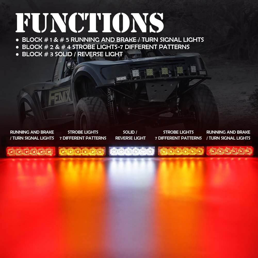 Xprite rear-chase-bar shows brake and turn signals for clear signaling
