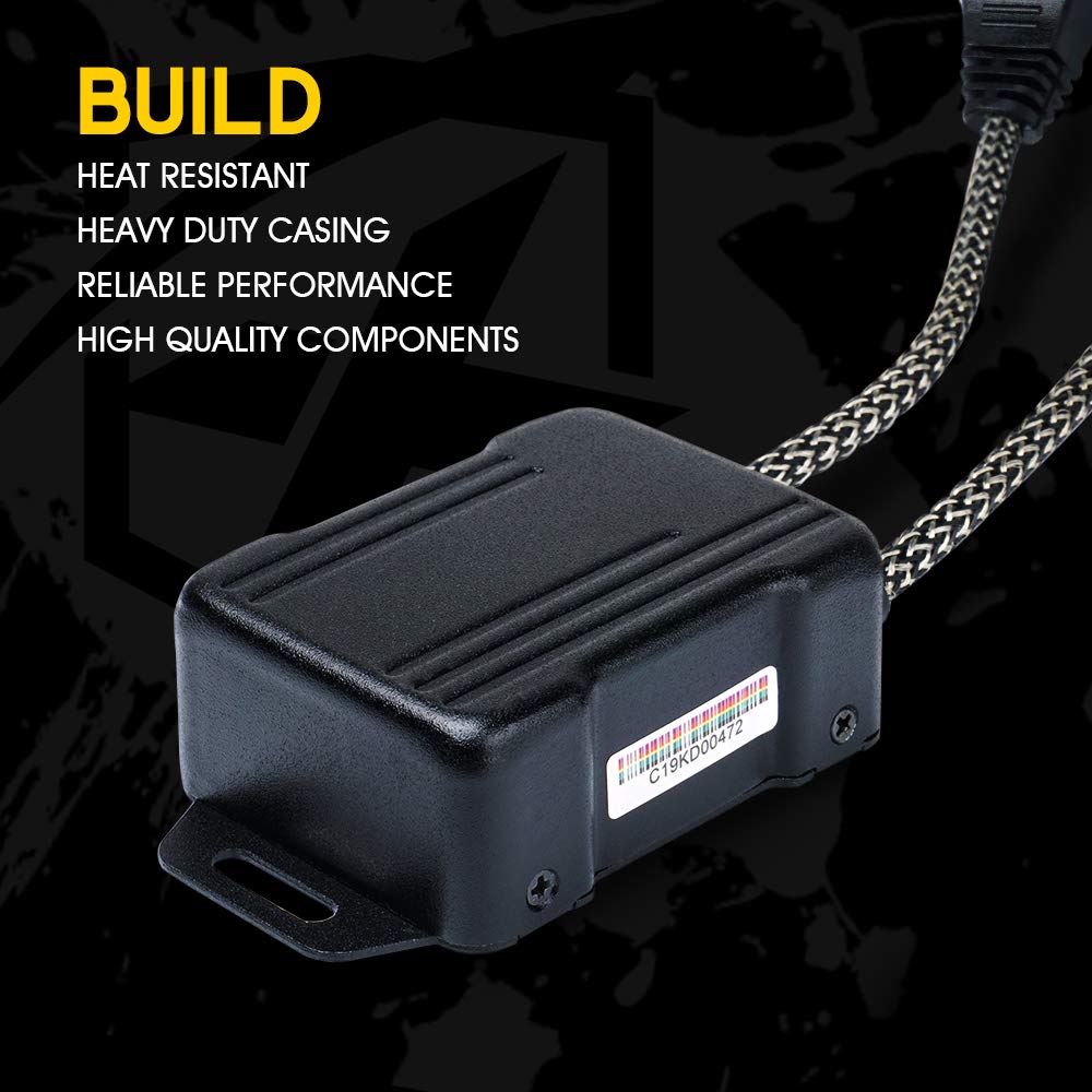 Xprite Reflex decoder plugged in during installation for seamless LED headlight conversion.