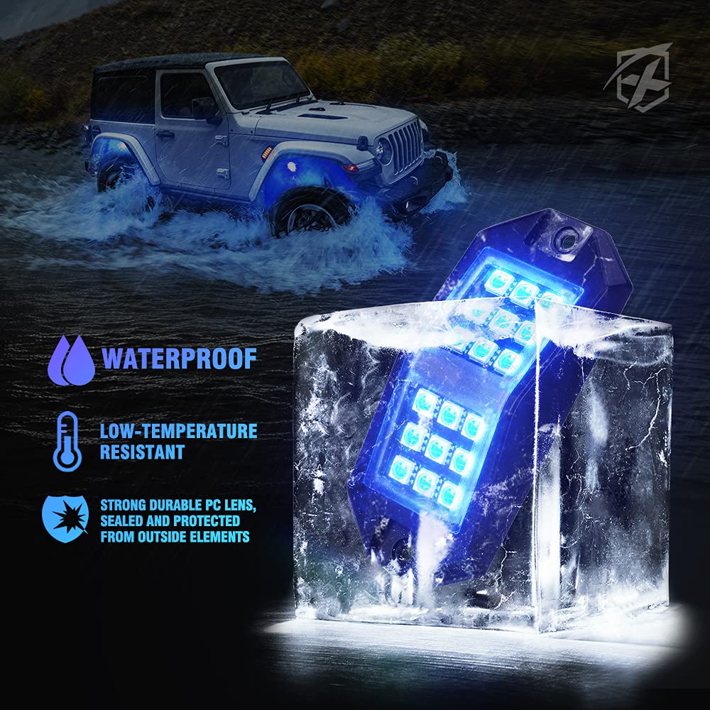 Xprite rock lights Bluetooth app control for easy customization.