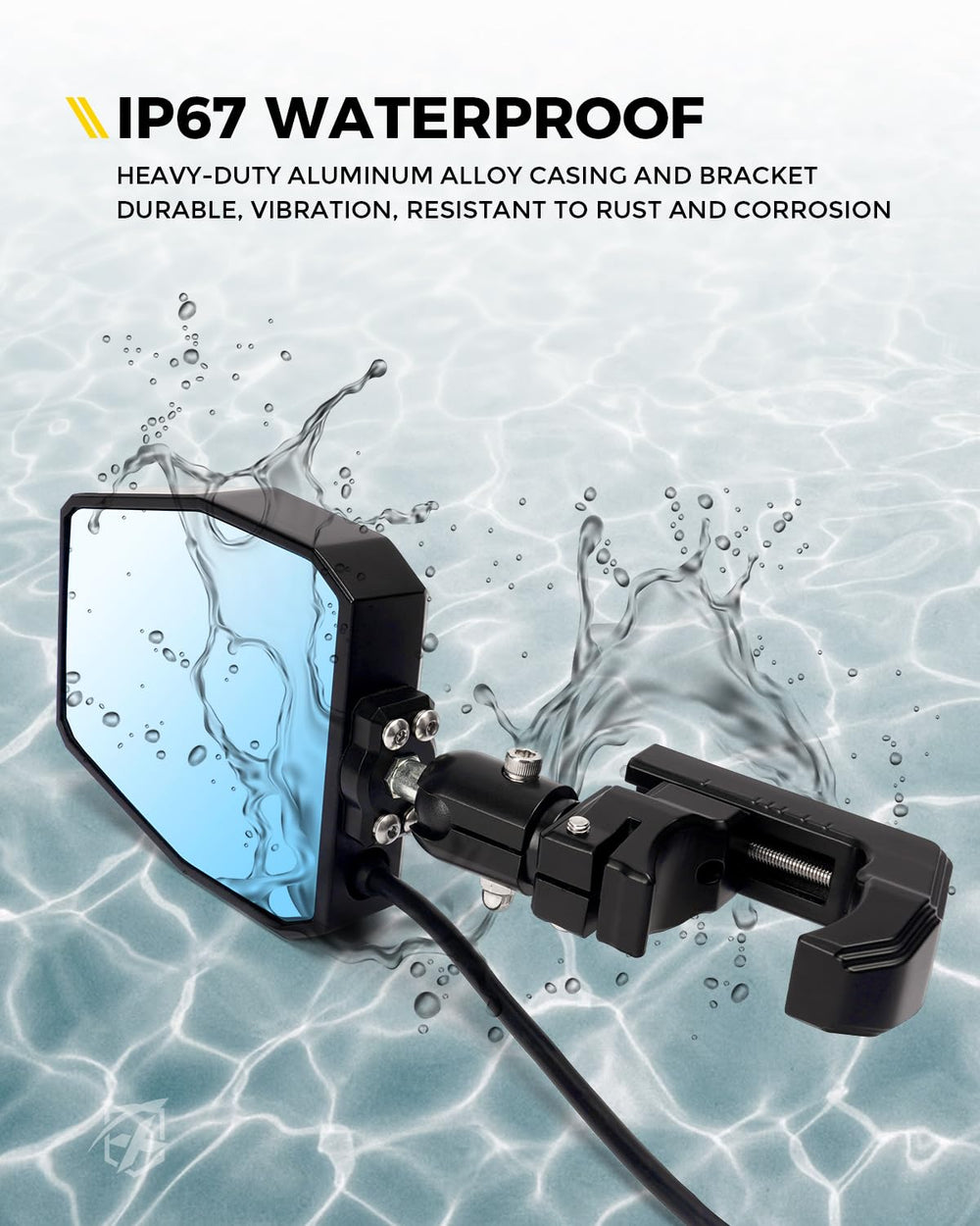 Xprite UTV mirror compatibility with Polaris, Can-Am, Yamaha and more.