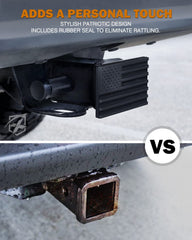 Xprite hitch cover designed for weather and scratch resistance.