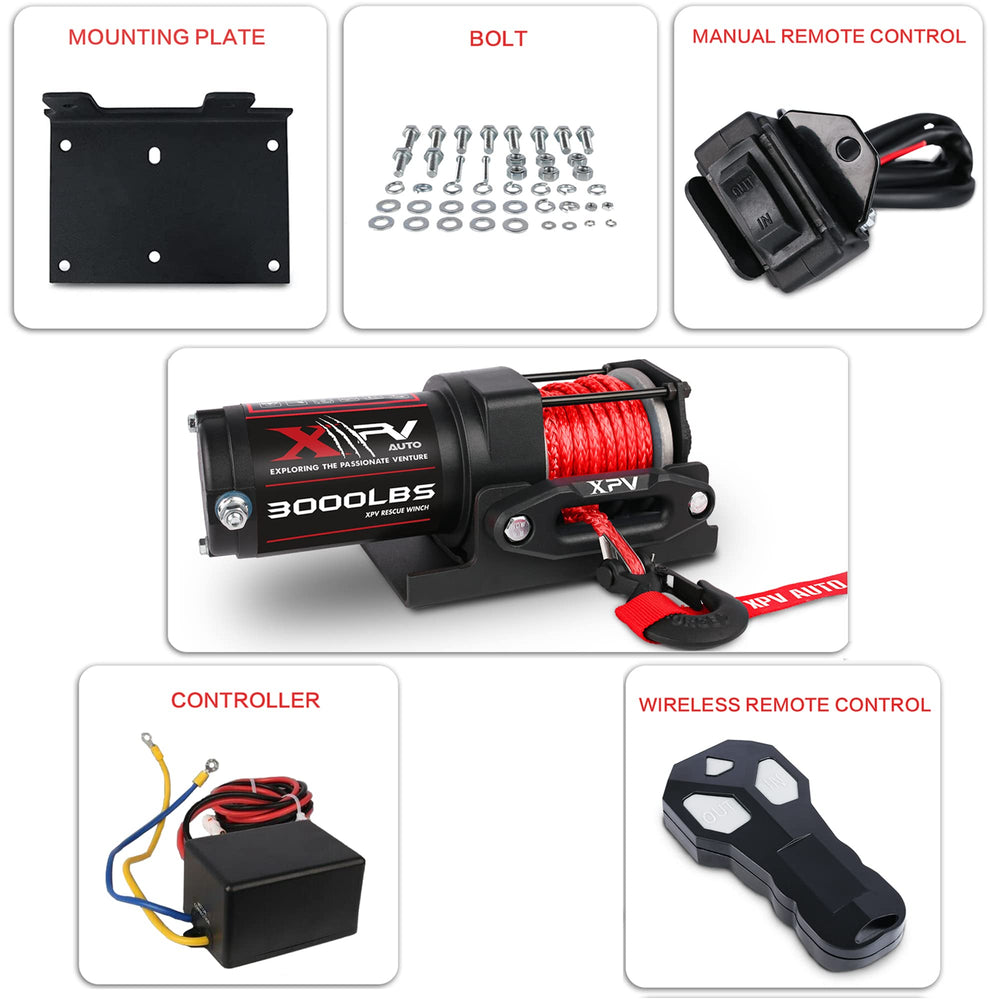 XPV AUTO 12V DC copper motor delivers efficient power for tough pulls.