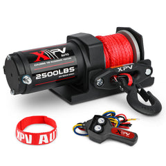 XPV AUTO 2500lbs electric winch installation view showing easy wiring and setup