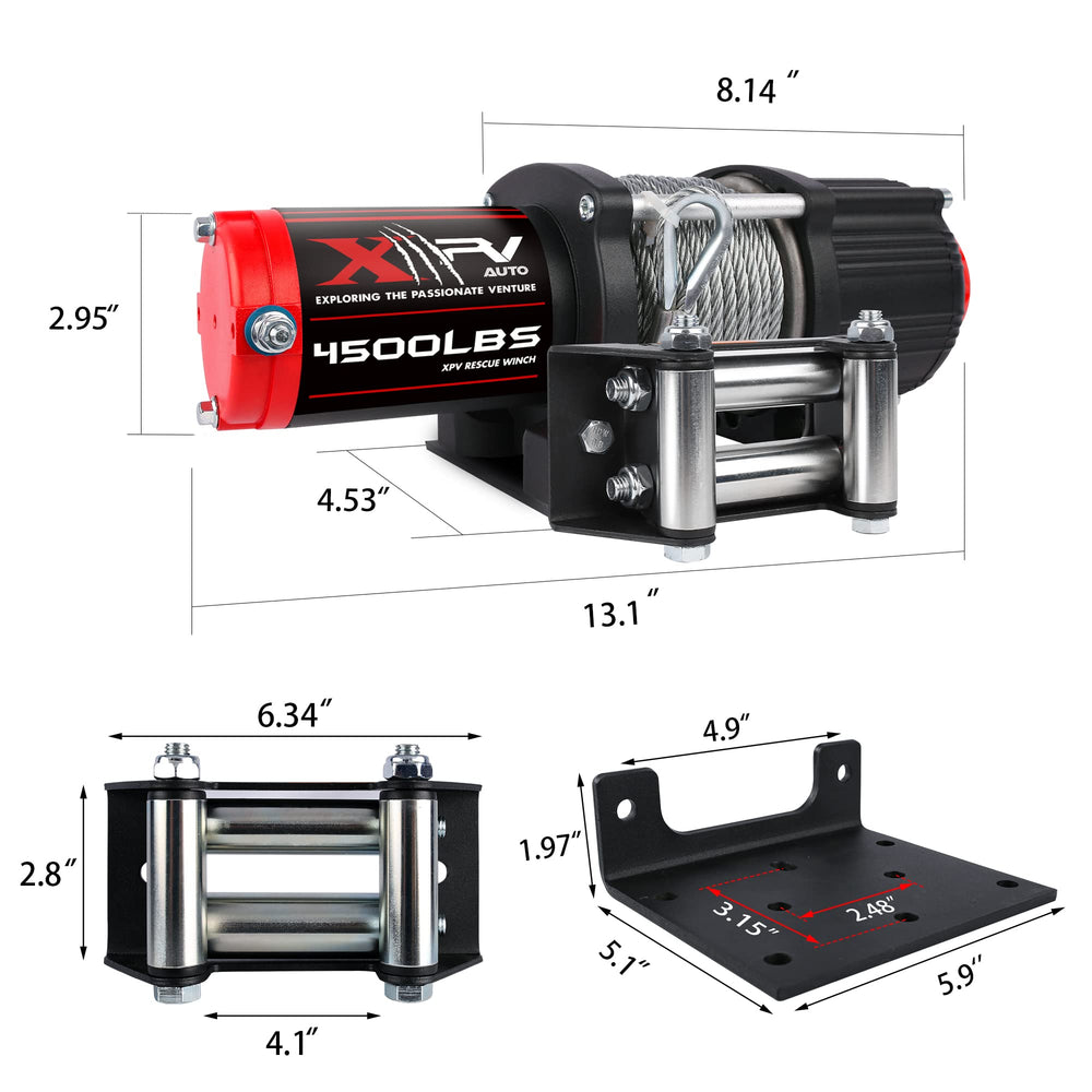 XPV AUTO 4-way roller fairlead guides cable smoothly on rough surfaces