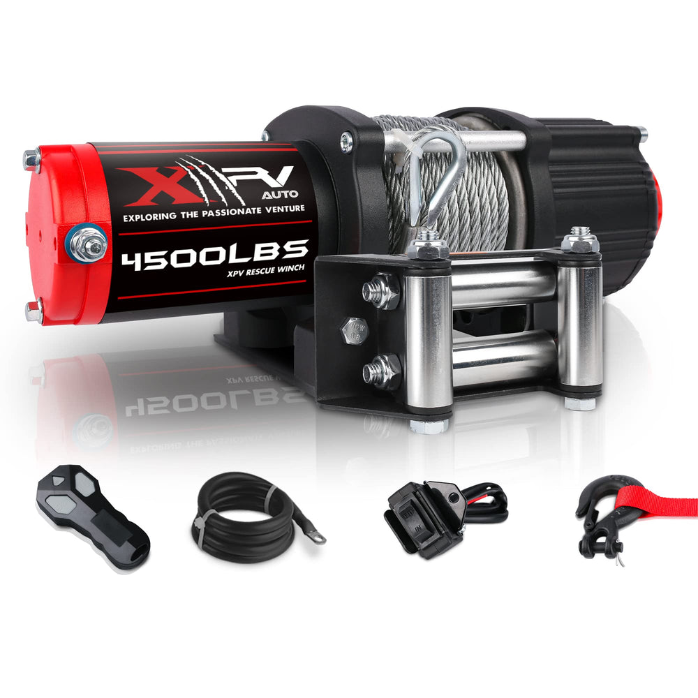 XPV AUTO winch 4500lbs with steel cable ready for ATV recovery