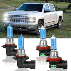 XRDHJI 9005 high-beam bulbs close-up delivering crisp visibility for Silverado