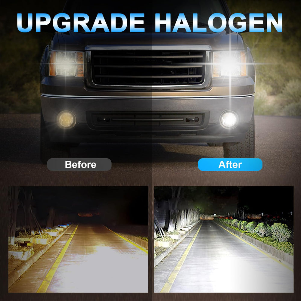 XRDHJI H11 low-beam bulbs close-up with consistent glow for Silverado