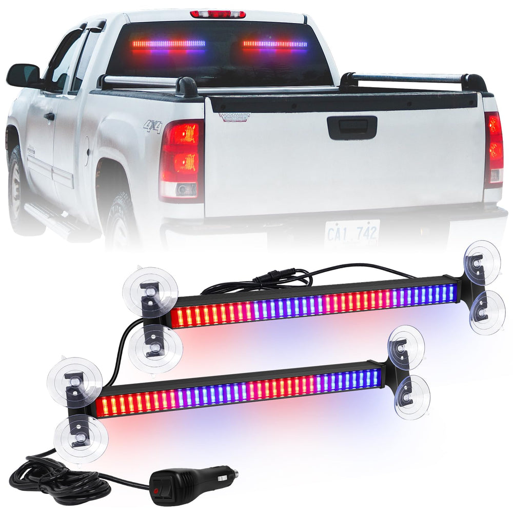 XRIDONSEN 2-in-1 red blue traffic advisor front view enhances daytime and night visibility