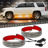 XRIDONSEN 2-piece 60-inch emergency strobe strip with amber and white LEDs for visibility.