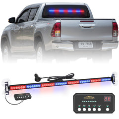 XRIDONSEN 35-inch traffic advisor front view with bright red/blue strobes for visibility