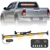 XRIDONSEN 35-inch traffic advisor light bar front view with bright amber-white LEDs for high visibility