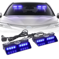 XRIDONSEN blue emergency dash light front view boosts visibility during emergencies