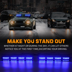 XRIDONSEN emergency dash light mounted on rear windshield for conspicuous signaling