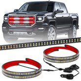 XRIDONSEN grill lights with 360 LEDs boost daytime and nighttime visibility for drivers.