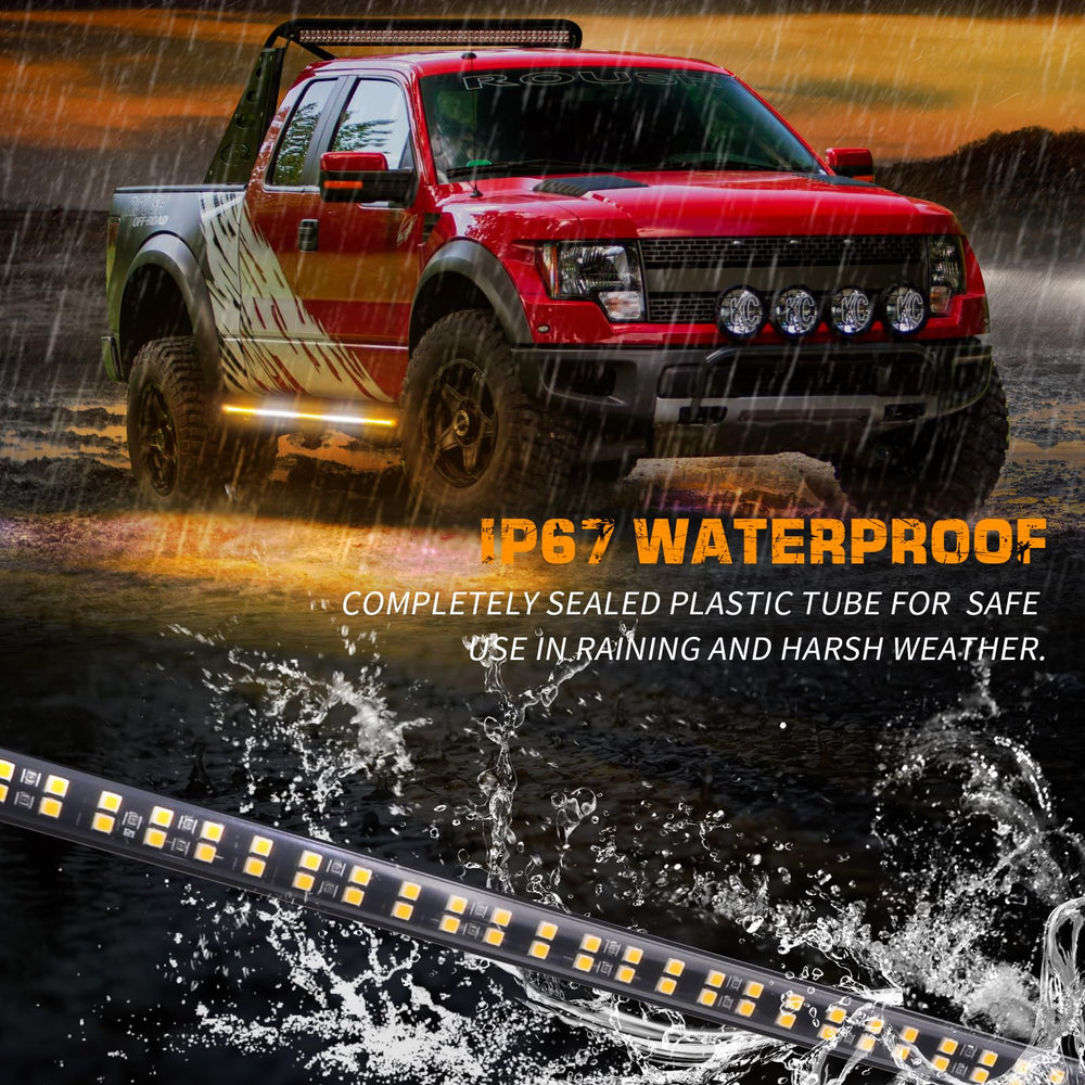XRIDONSEN IP67 waterproof strobe strip withstands harsh weather conditions safely.