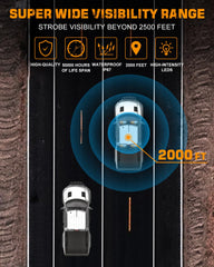 XRIDONSEN IP67 weatherproof strobe lights withstand rain and dust