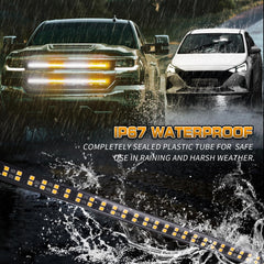 XRIDONSEN 24in LED strobe strip provides amber white signaling for hazards