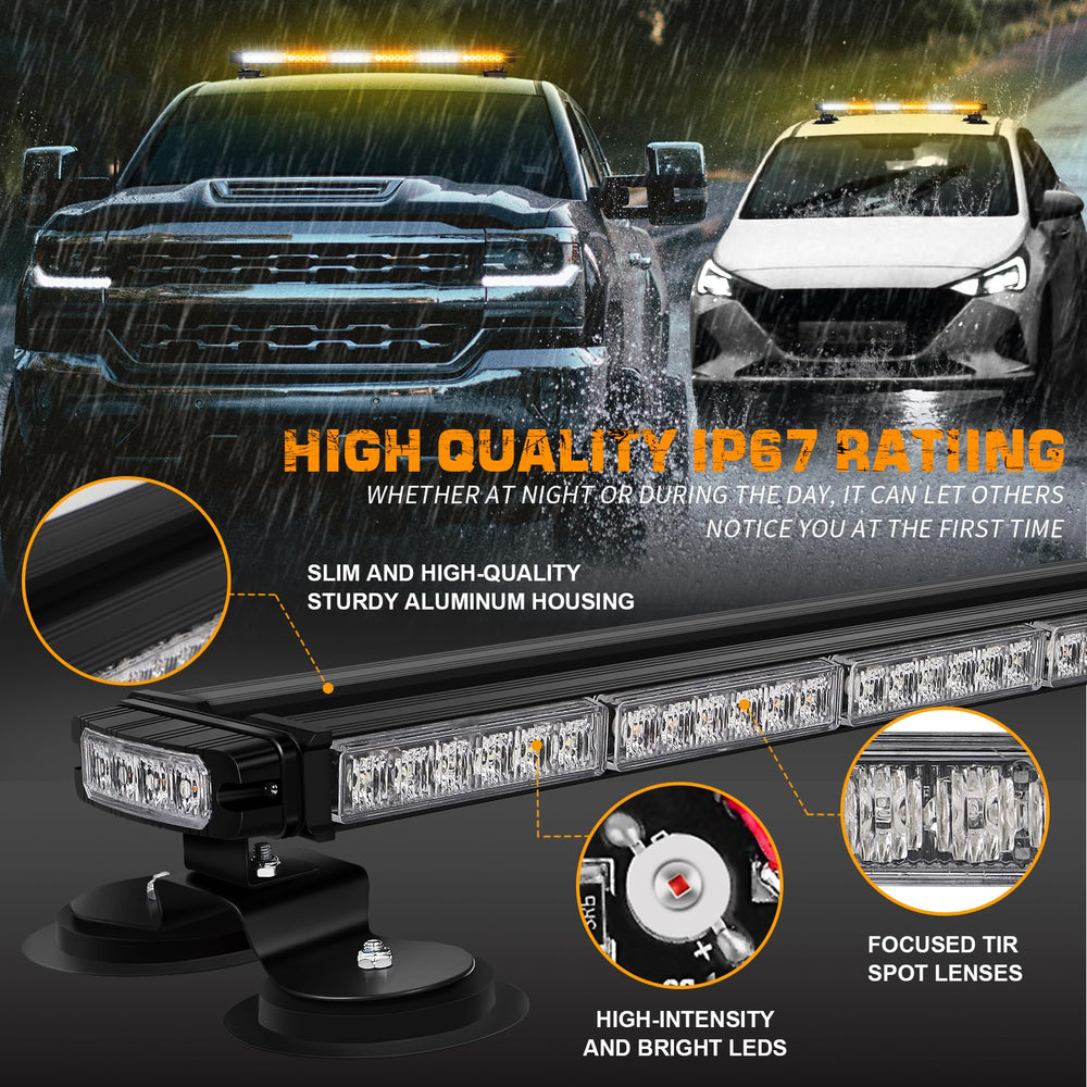 XRIDONSEN magnetic suction mount secures the light without roof damage.