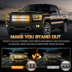 XRIDONSEN truck tailgate strobe lights increase rear warning for construction and tow vehicles