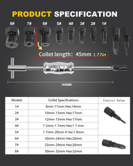 XSTARYE expandable collets 8–32 mm for versatile fits.