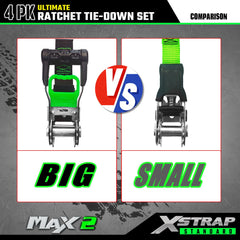 XSTRAP STANDARD S-hooks with safety locks keep cargo secure