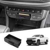 X-TKER hidden center console drawer demonstrates organized storage for Colorado and Canyon