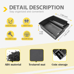 X-TKER Center Console Organizer ABS with rubber mats dampens noise.