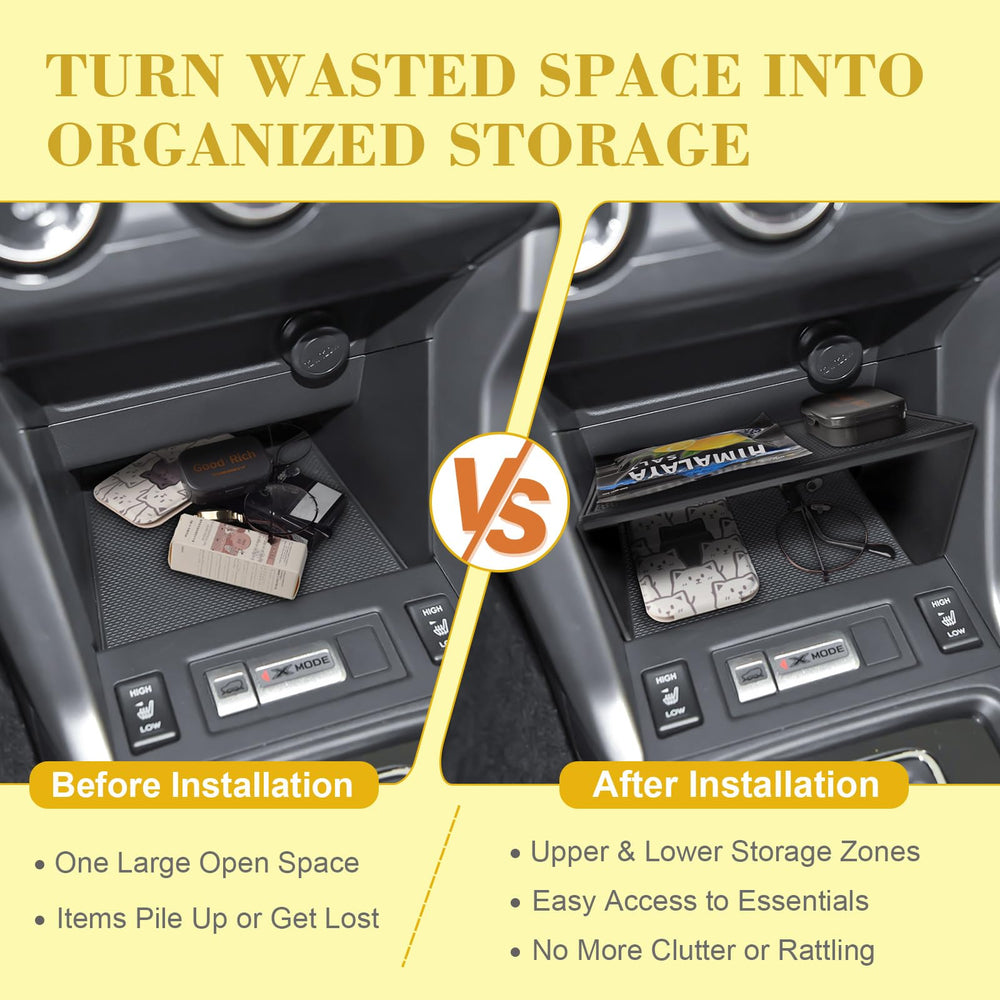 X-TKER textured rubber mat stabilizes items in the console