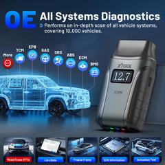 XTOOL Anyscan A30M EPB and throttle relearn procedures demonstrated for on-car maintenance