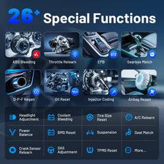 XTOOL Anyscan A30M full system diagnostic view across Engine, ABS, Transmission