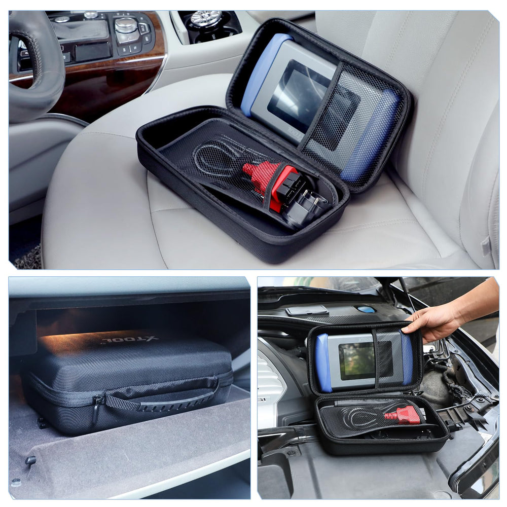 XTOOL case measures 11x7x4 inches for compact, secure storage.