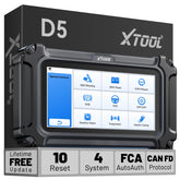 XTOOL D5 screen shows engine and ABS live data for diagnostics.