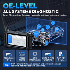 XTOOL D6S FCA AutoAuth support for authorized car access (subscription not included).