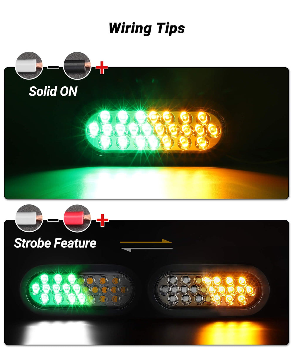 XtraGlow 24-LED oval amber-green strobe light boosts signaling for trucks and trailers