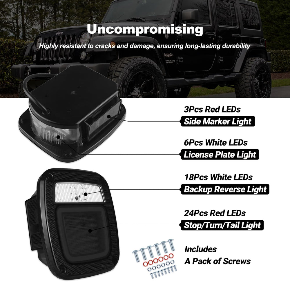 XtraGlow halo LED tail lights assembly shows bright brake and turn signals