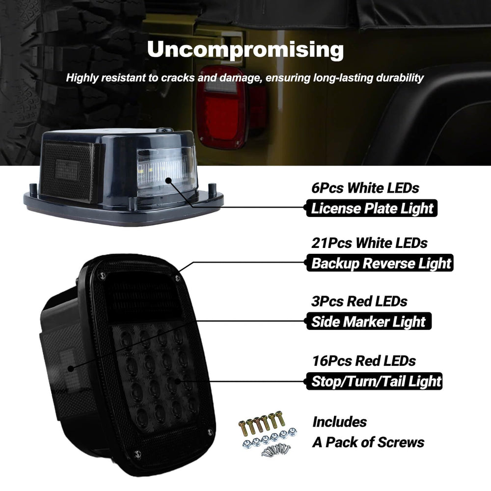 XtraGlow smoked square rear light right with DOT-certified components for safer night driving.