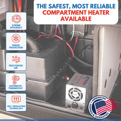 Xtreme Heaters engine-compartment interior showing self-regulating warmth