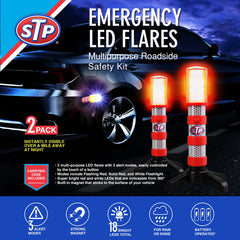XTREME STP LED Road Flares flashing red mode enhances warning visibility at night.