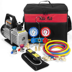 XtremepowerUS 4CFM vacuum pump front view for portable HVAC servicing