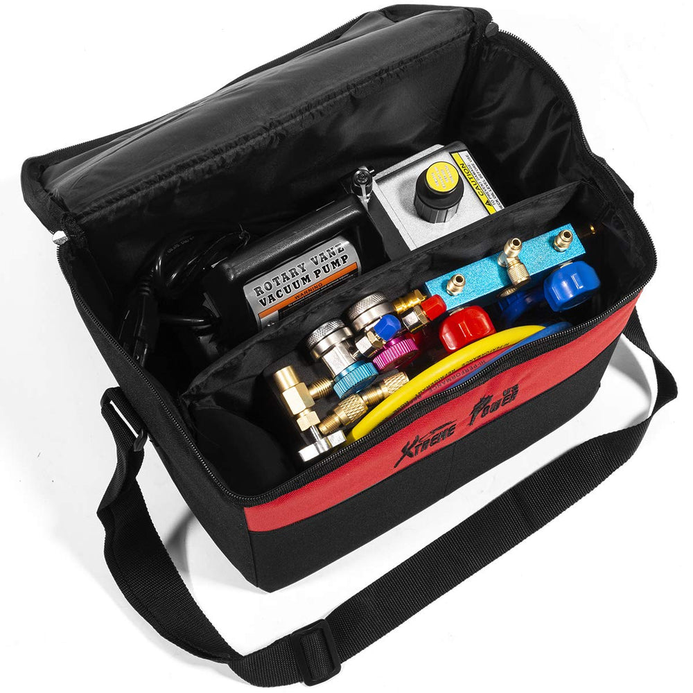 XtremepowerUS color-coded hoses ready for refrigerant service
