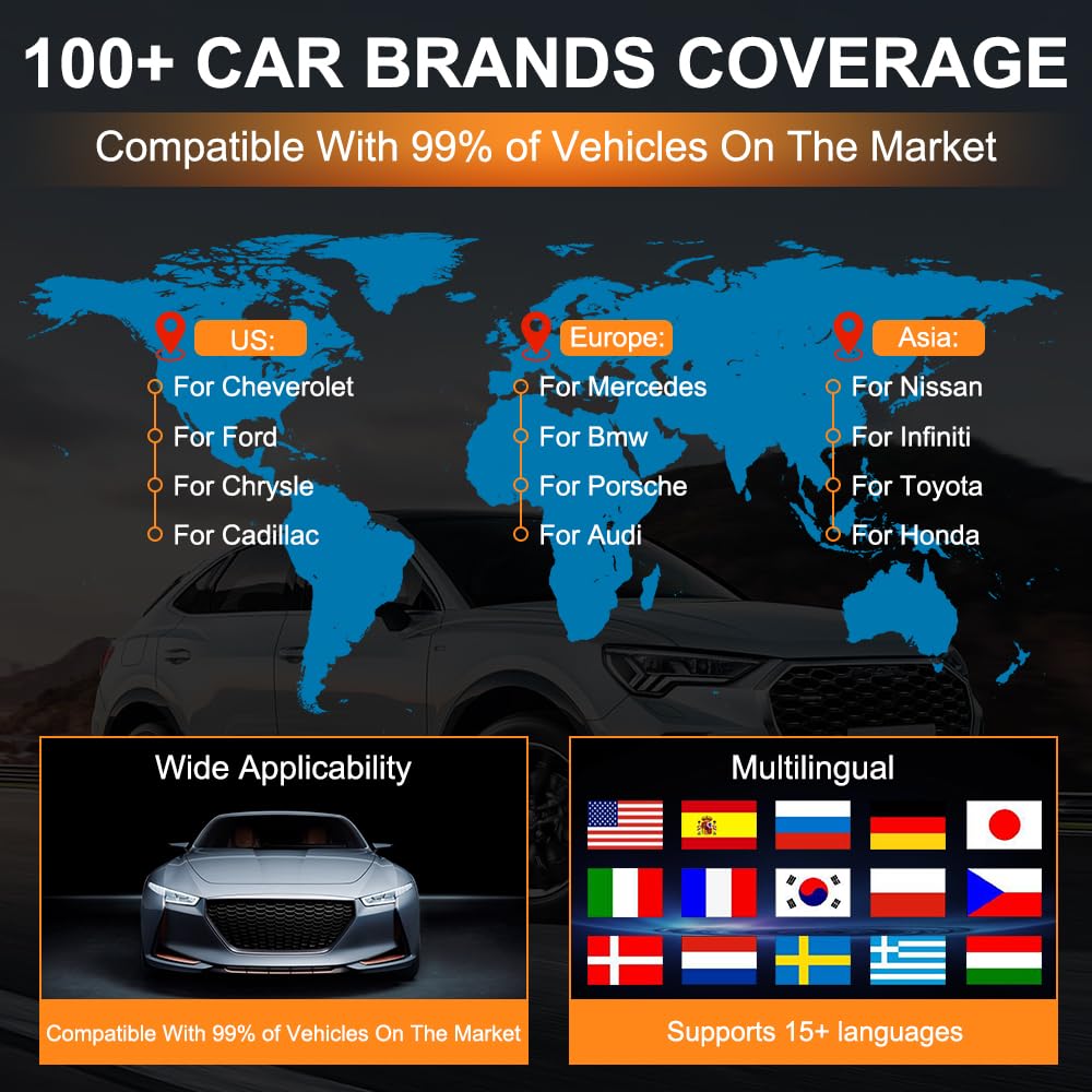 Xtruck OBD2 wireless scanner multi-language UI simplifies setup