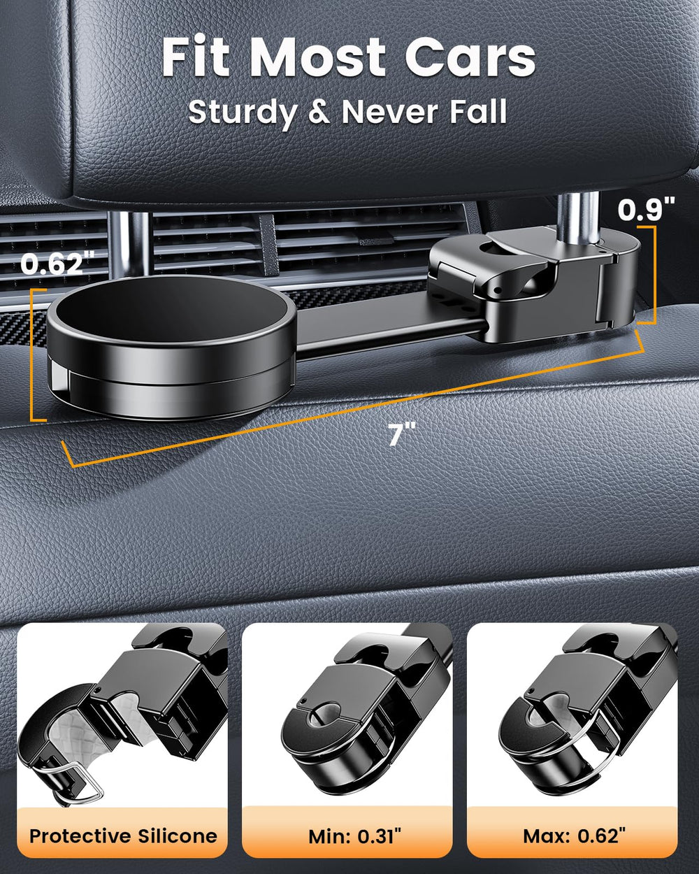 Xuenair buckle design enables easy installation on compatible headrest rods.
