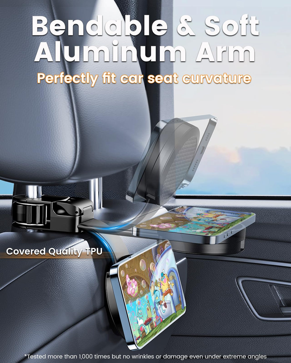 Xuenair rotatable design allows front-seat use and versatile viewing angles.