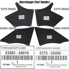 XUKEY splash guards rear view on Toyota Tacoma guard rear fenders