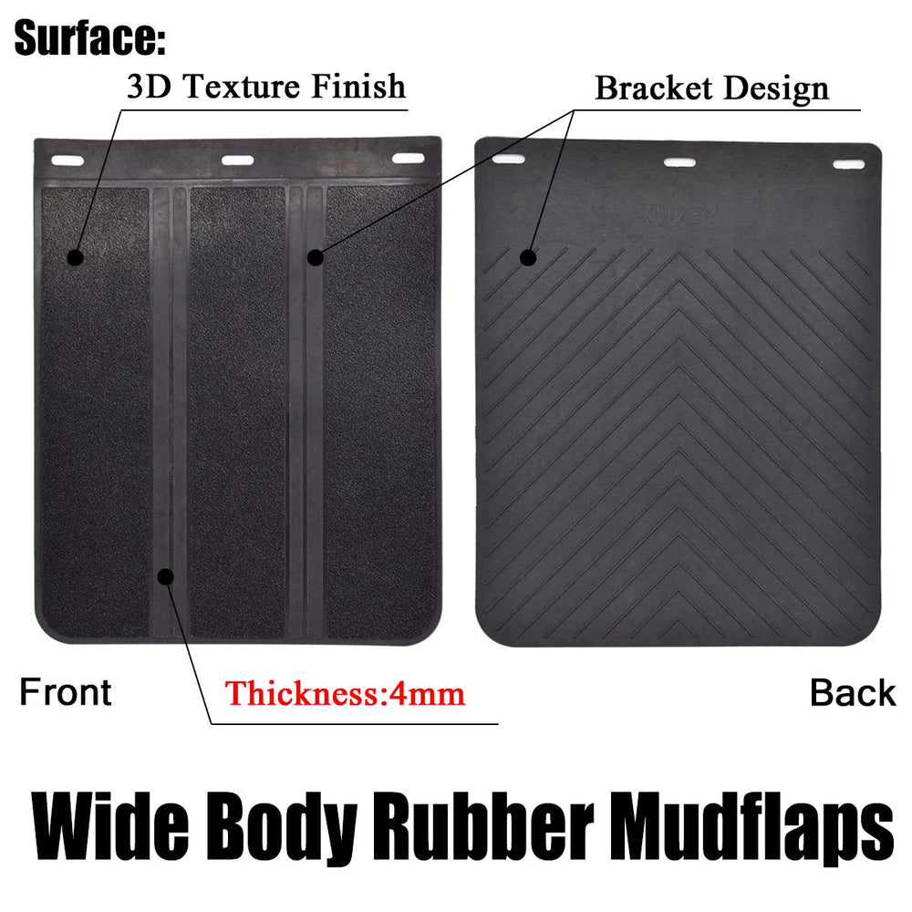 XUKEY mud flaps stand up to winter spray and road grime.