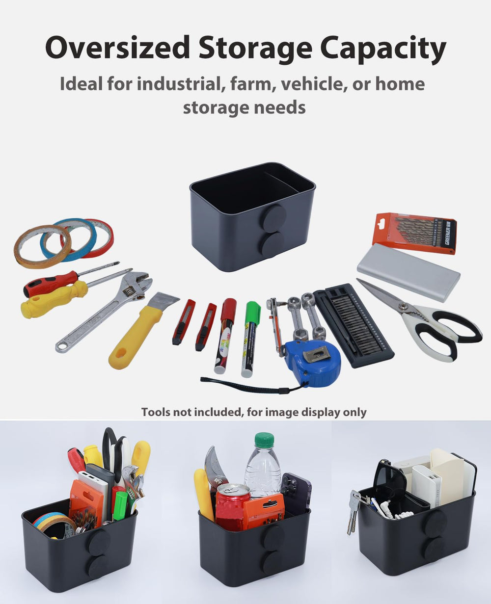 XYNOXRIDE magnetic organizer holds a phone and keys in a car.