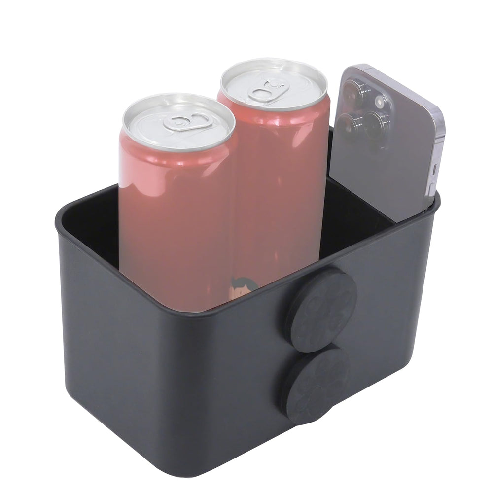 XYNOXRIDE magnetic storage box attached to a metal surface for organized tools.